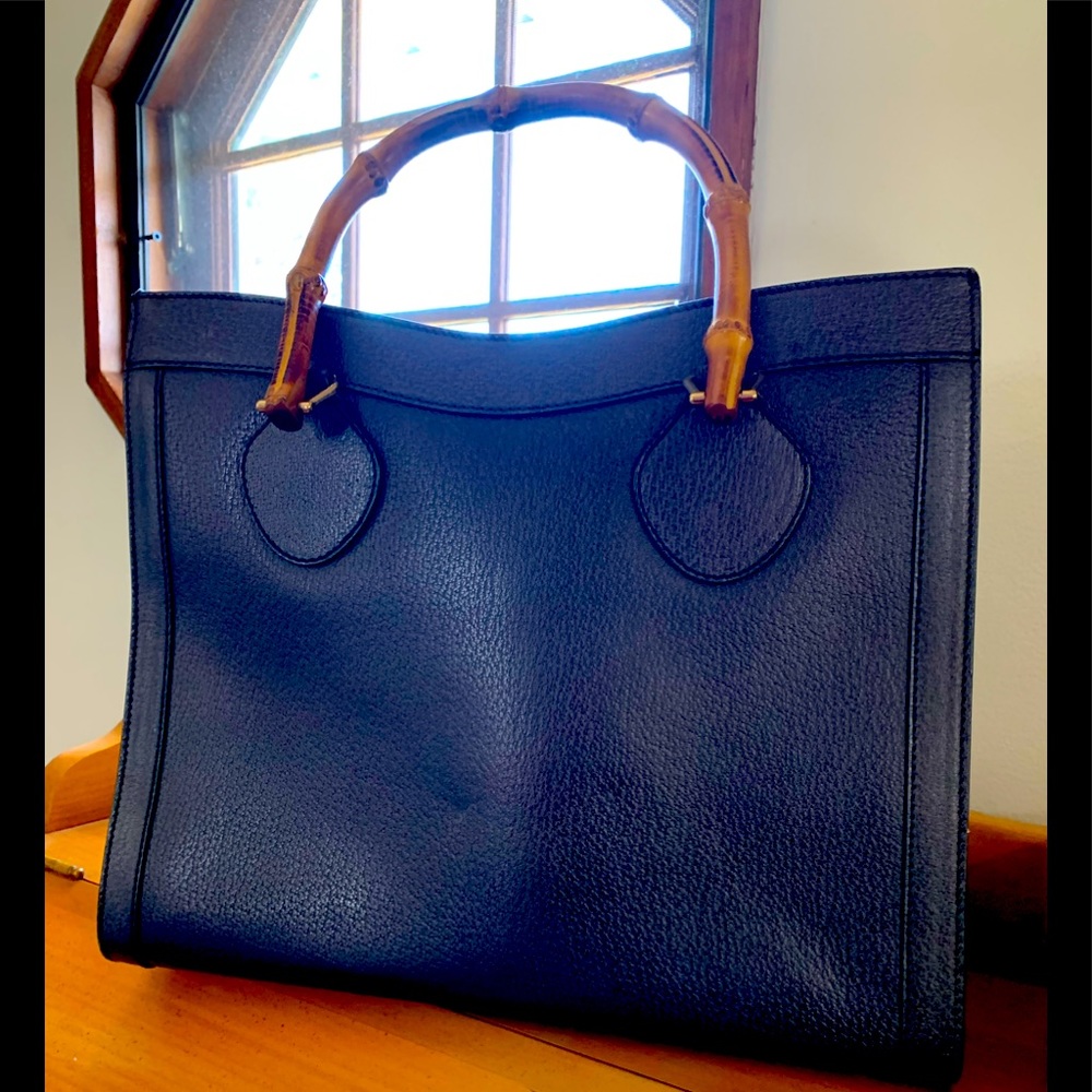 AUTHENTIC GUCCI CAVIAR BAG with BAMBOO HANDLES